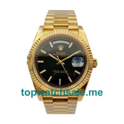 UK Black Dials Gold Rolex Day-Date 228238 Replica Watches