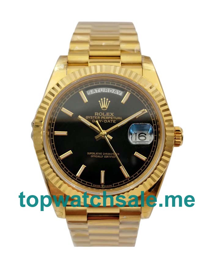 UK Black Dials Gold Rolex Day-Date 228238 Replica Watches