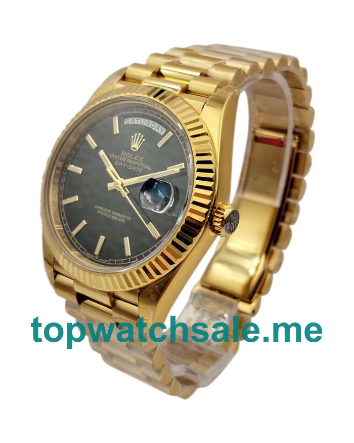 UK Black Dials Gold Rolex Day-Date 228238 Replica Watches