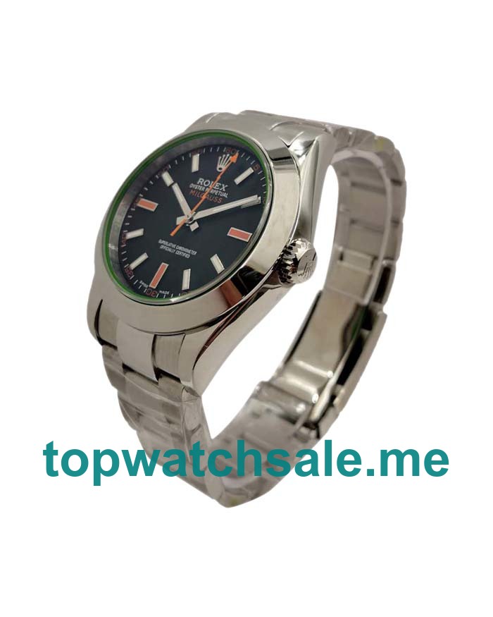 UK Black Dials Steel Rolex Milgauss 116400 GV Replica Watches