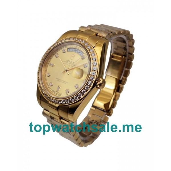 UK Champagne Dials Gold Rolex Day-Date 118348 Replica Watches