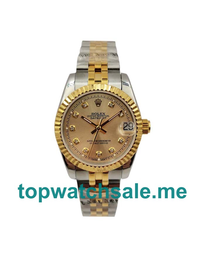 UK Champagne Dials Steel And Gold Rolex Datejust 178273 Replica Watches