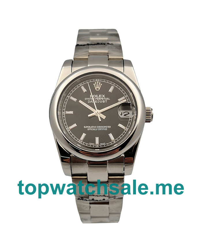 UK Black Dials Steel Rolex Datejust 178240 Replica Watches