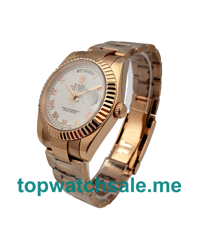 UK White Dials Rose Gold Rolex Day-Date 118235 Replica Watches