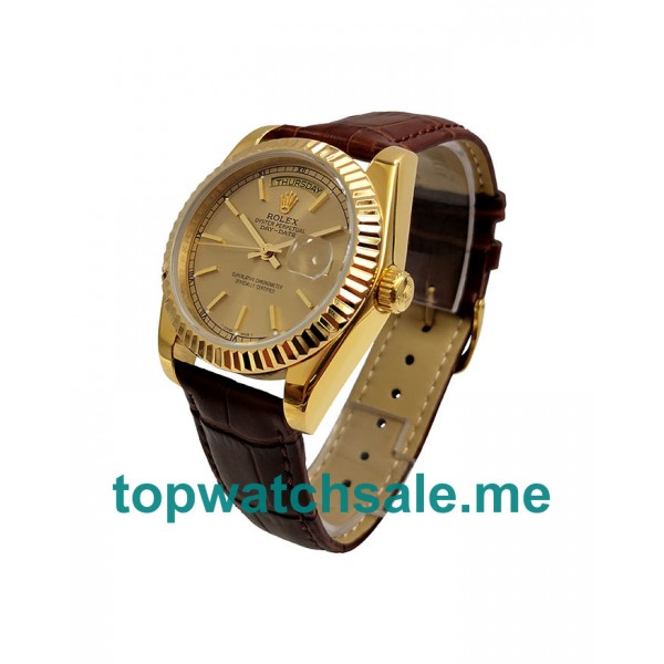 Champagne Dials Fake Rolex Day Date 18038 Watches UK Made From 18CT Gold