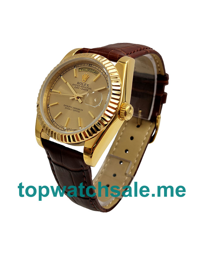 Champagne Dials Fake Rolex Day Date 18038 Watches UK Made From 18CT Gold