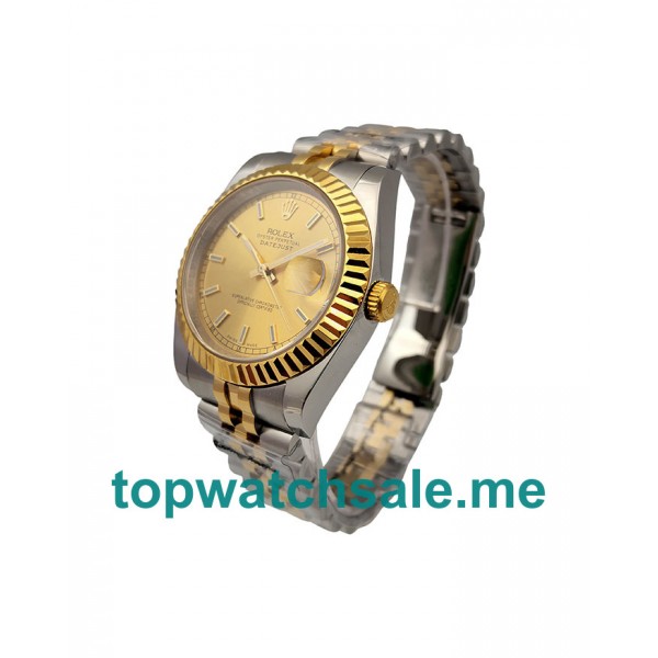 UK Champagne Dials Steel And Gold Rolex Datejust 16233 Replica Watches