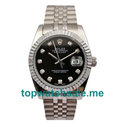 UK Black Dials Steel And White Gold Rolex Datejust 116234 Replica Watches