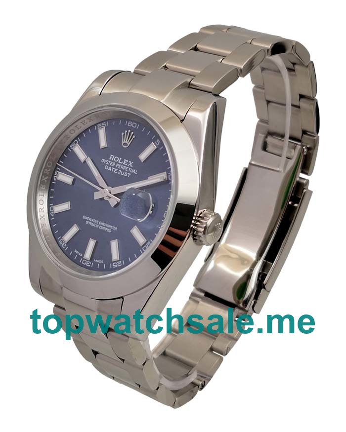 UK Blue Dials Steel Rolex Datejust 126300 Replica Watches