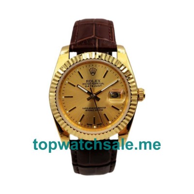 UK Champagne Dials Gold Rolex Datejust 1503 Replica Watches