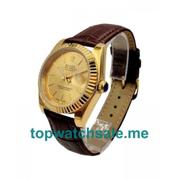 UK Champagne Dials Gold Rolex Datejust 1503 Replica Watches