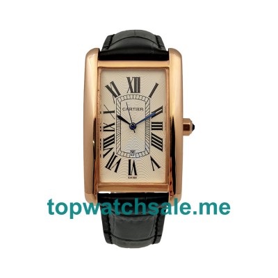 UK White Dials Rose Gold Cartier Tank Americaine W2620030 Replica Watches