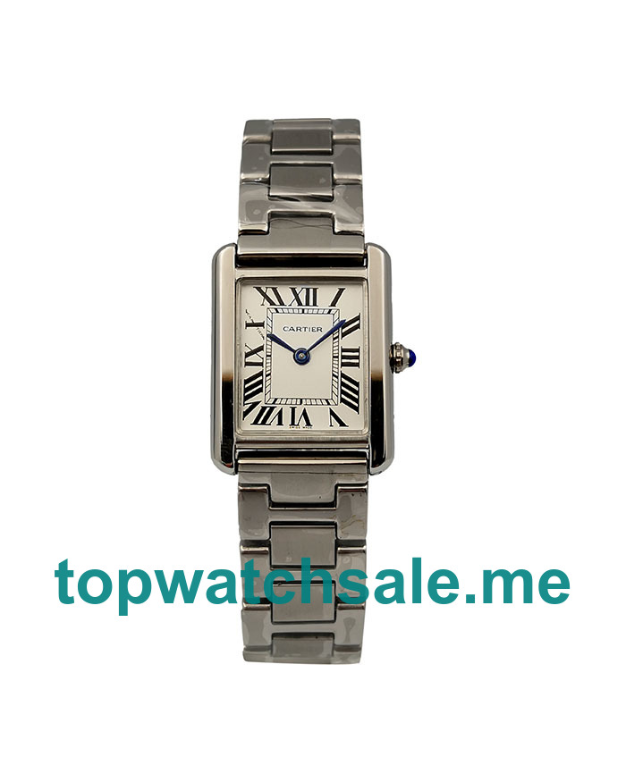 UK Stainless Steel Cartier Tank W5200014 Replica Watches For Women