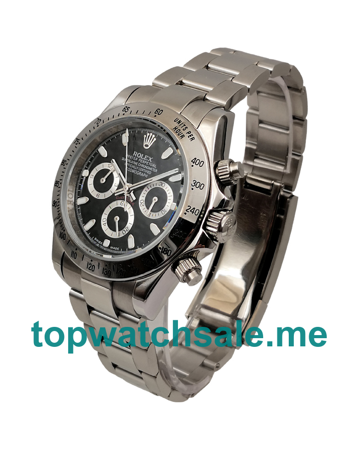 UK Black Dials Steel Rolex Daytona 116520 Replica Watches