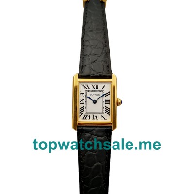 UK White Dials Gold Cartier Tank Solo W5200002 Replica Watches