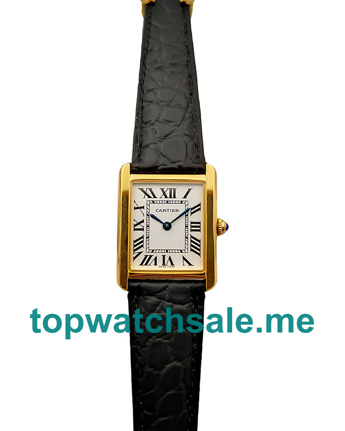 UK White Dials Gold Cartier Tank Solo W5200002 Replica Watches