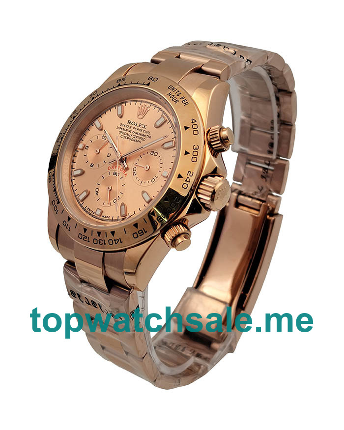 UK Pink Dials Rose Gold Rolex Daytona 116505 Replica Watches