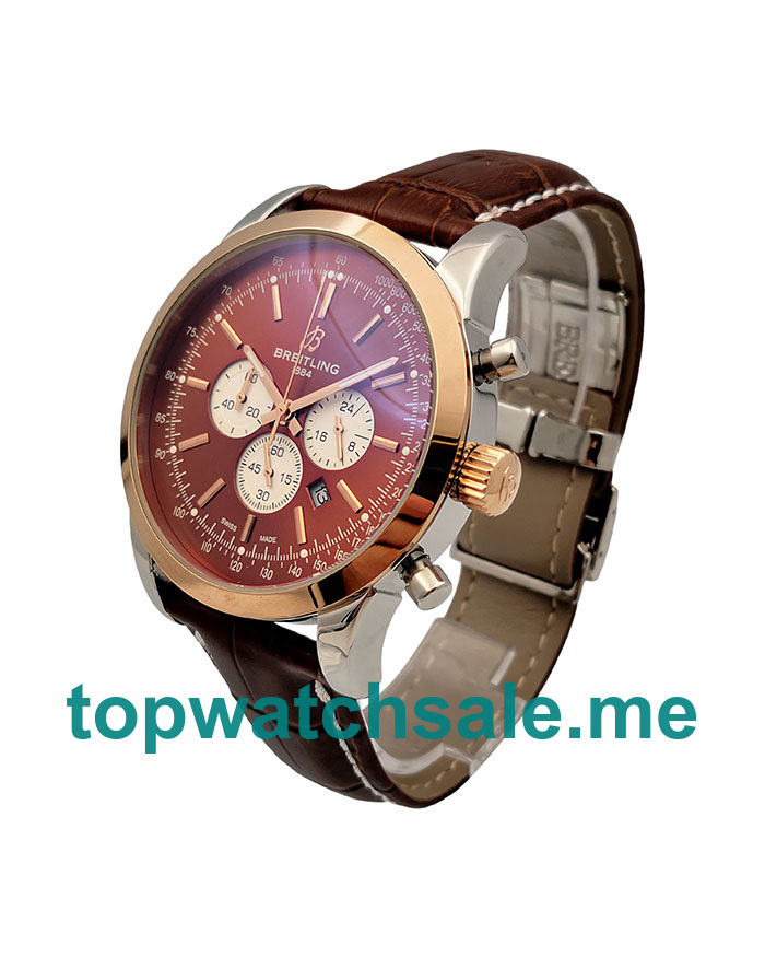 UK Coffee Dials Steel And Rose Gold Breitling Transocean UB015212 Replica Watches