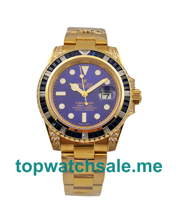 UK Blue Dials Gold Rolex Submariner 116618 Replica Watches