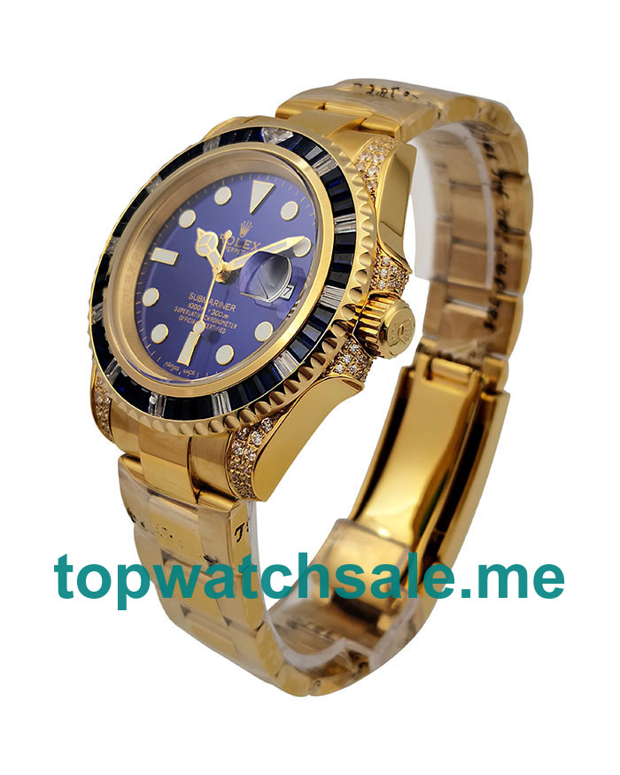 UK Blue Dials Gold Rolex Submariner 116618 Replica Watches