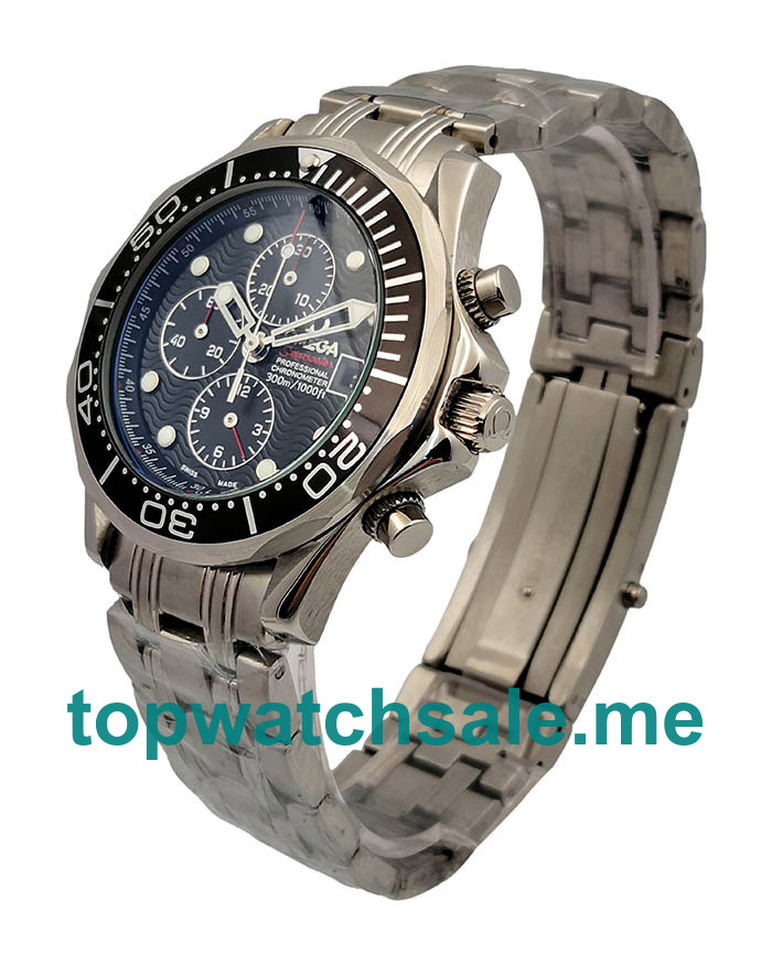 UK Black Dials Steel Omega Seamaster Chrono Diver 213.30.42.40.01.001 Replica Watches