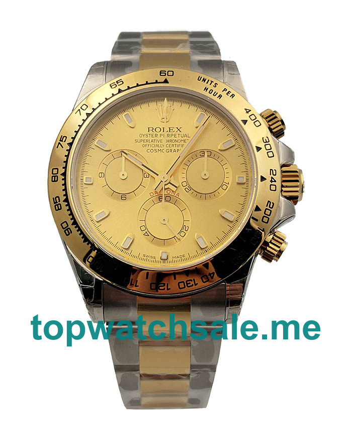 UK Champagne Dials Steel And Gold Rolex Cosmograph Daytona 116503 3A Replica Watches