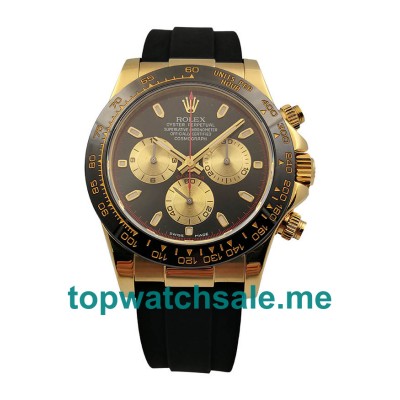 UK Black Dials Gold Rolex Cosmograph Daytona 116518LN JH Replica Watches