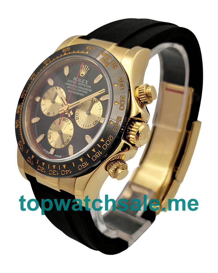 UK Black Dials Gold Rolex Cosmograph Daytona 116518LN JH Replica Watches