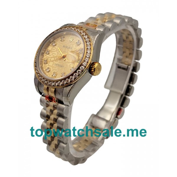 UK Gold Dials Steel And Gold Rolex Lady-Datejust 179383 Replica Watches