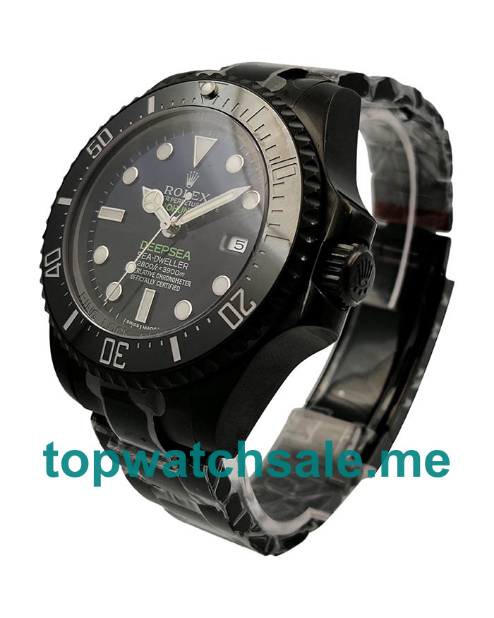 UK D-blue Dials Black Steel Rolex Deepsea 116660 Jacques Piccard V5 Replica Watches