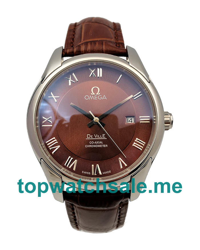 UK Brown Dials Steel Omega De Ville Hour Vision 431.10.41.21.003 Replica Watches