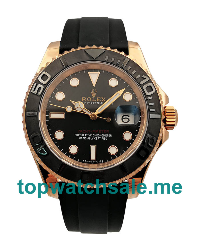 UK Black Dials Rose Gold Rolex Yacht-Master 40 116655 AR Replica Watches