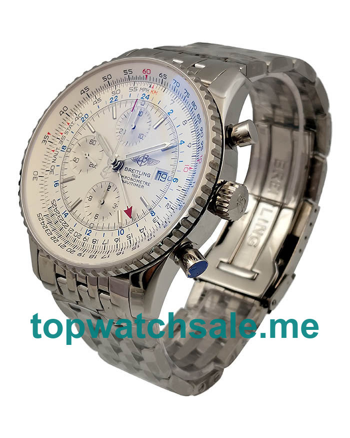 UK White Dials Steel Breitling Navitimer World A24322 Replica Watches