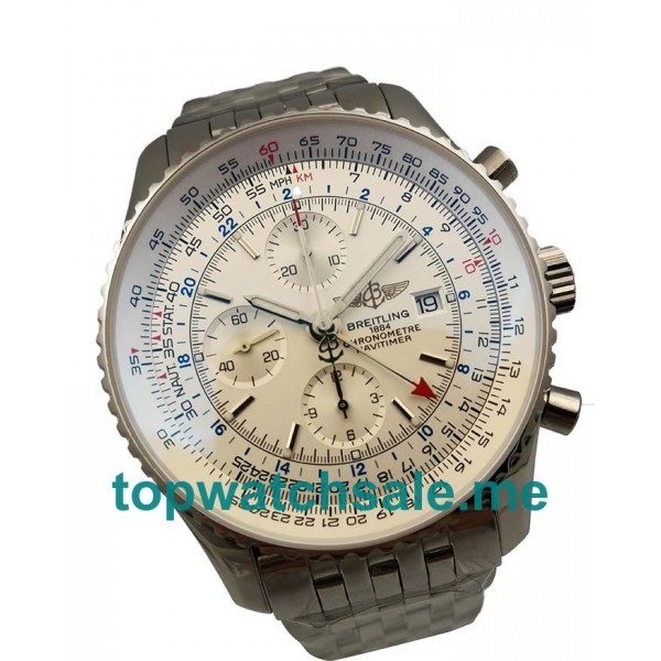 UK White Dials Steel Breitling Navitimer World A24322 Replica Watches