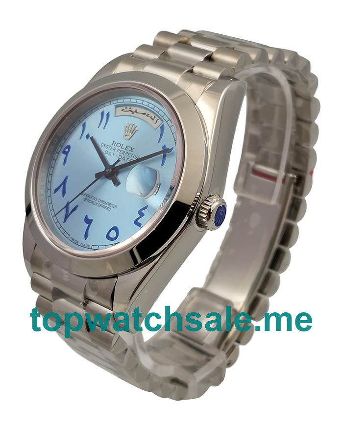 UK Ice Blue Dials Steel Rolex Day-Date 228206 Replica Watches