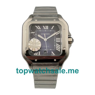 Black Dials Fake Santos De Cartier WSSA0013 Watches UK With Roman Numerals