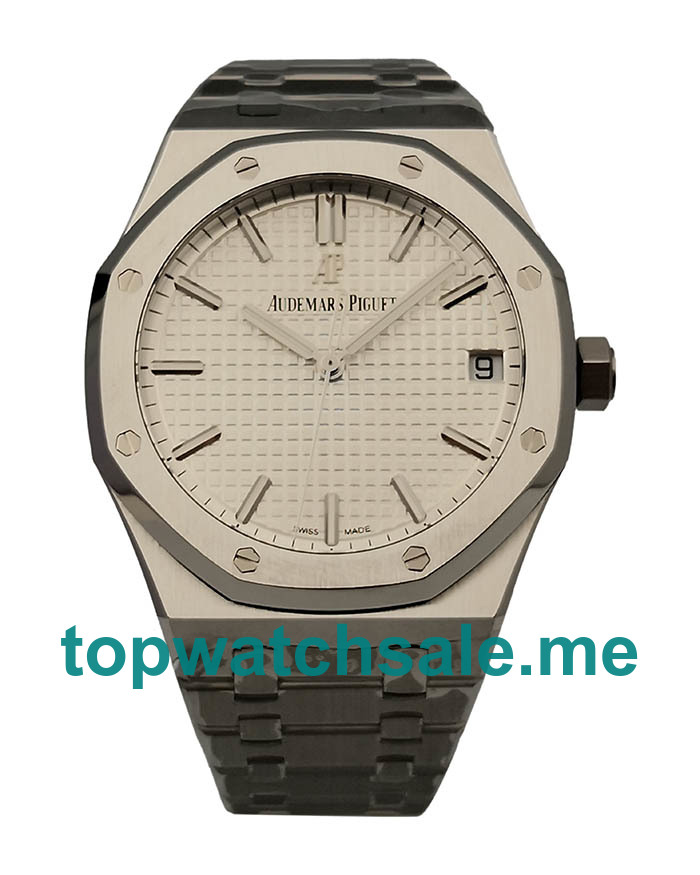 UK White Dials Audemars Piguet Royal Oak 15500ST.OO.1220ST.04 Fake Watches With Date Windows