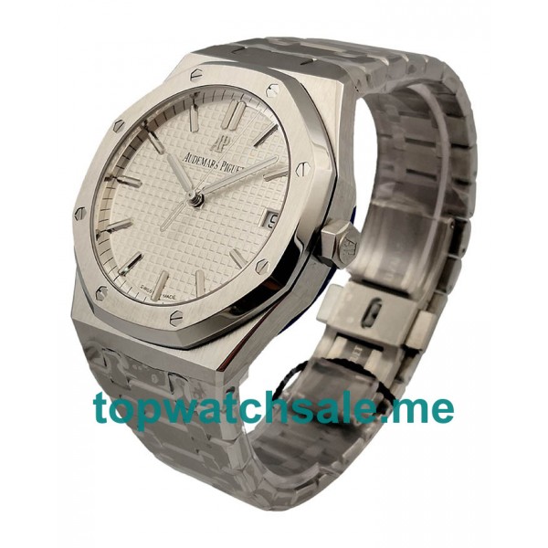 UK White Dials Audemars Piguet Royal Oak 15500ST.OO.1220ST.04 Fake Watches With Date Windows