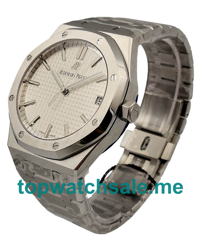 UK White Dials Audemars Piguet Royal Oak 15500ST.OO.1220ST.04 Fake Watches With Date Windows