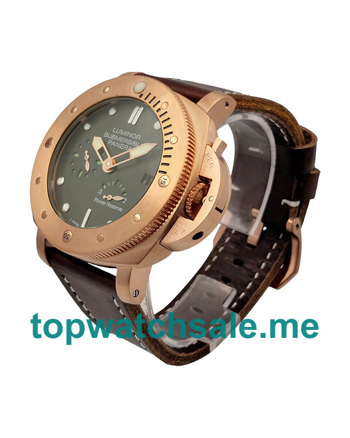 UK Green Dials Rose Gold Panerai Luminor Submersible 182084 Replica Watches