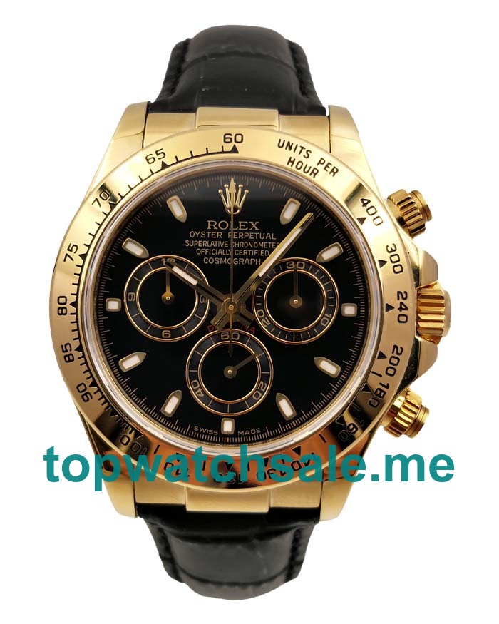 UK Black Dials Gold Rolex Daytona 116508 Replica Watches