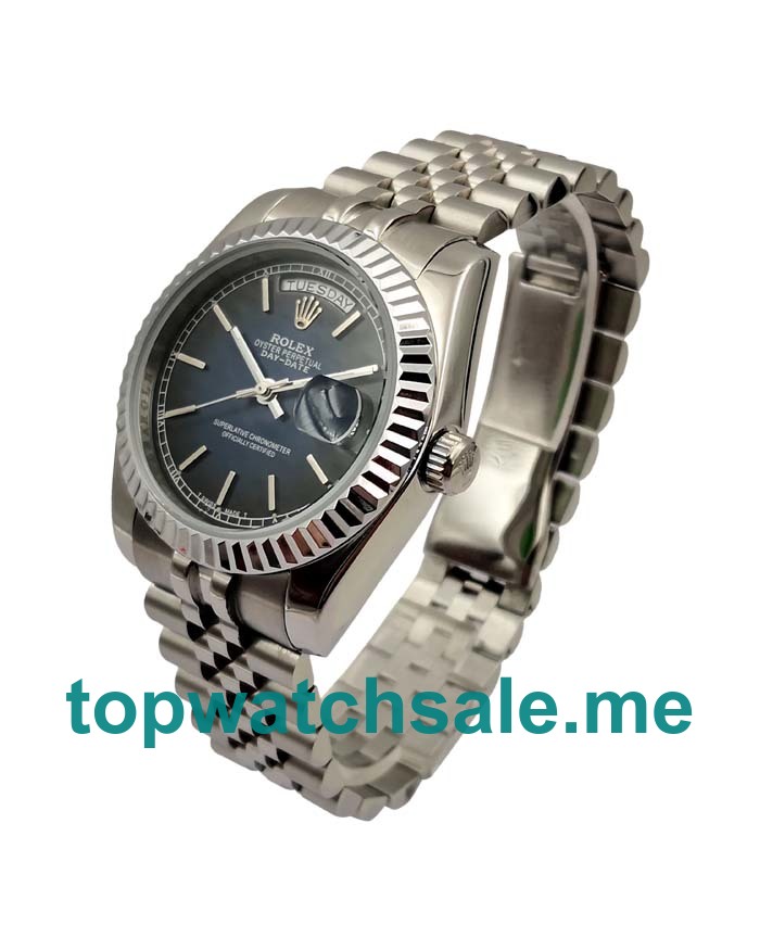 UK Blue Dials Steel Rolex Day-Date 118239 Replica Watches