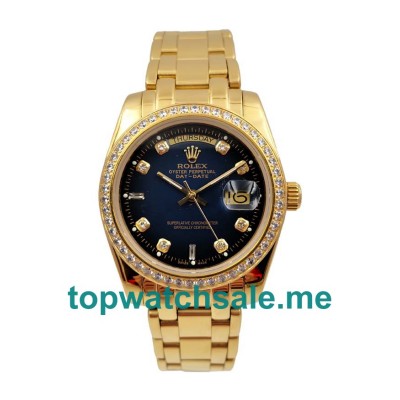 UK Blue Dials Gold Rolex Day-Date 18038 Replica Watches