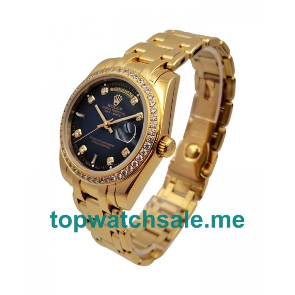 UK Blue Dials Gold Rolex Day-Date 18038 Replica Watches