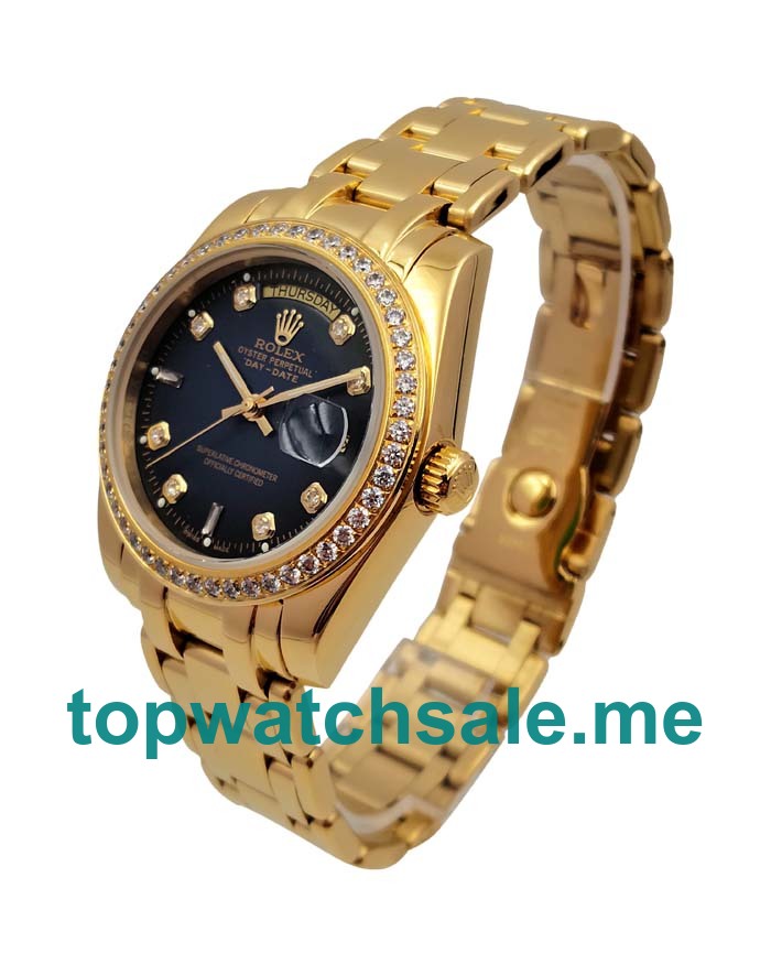 UK Blue Dials Gold Rolex Day-Date 18038 Replica Watches