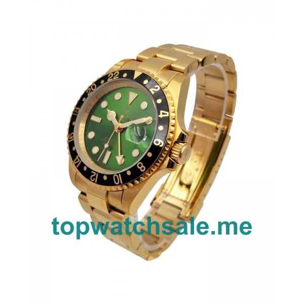 UK Green Dials Gold Rolex GMT-Master II 16718 Replica Watches