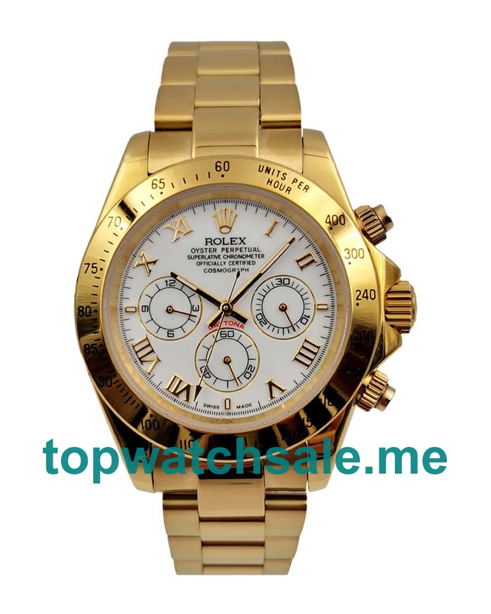 UK White Dials Gold Rolex Daytona 116528 Replica Watches