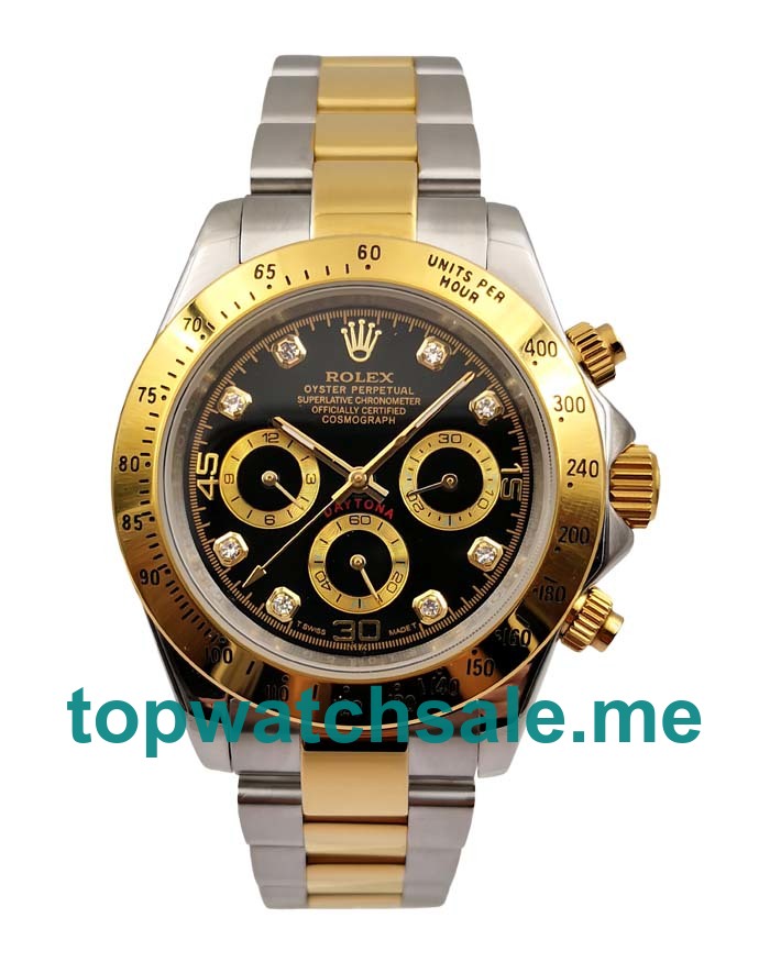 UK Black Dials Steel And Gold Rolex Daytona 116523 Replica Watches