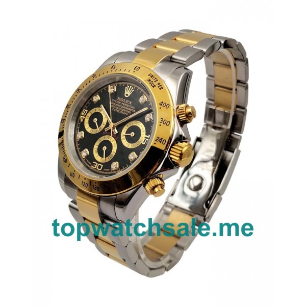 UK Black Dials Steel And Gold Rolex Daytona 116523 Replica Watches