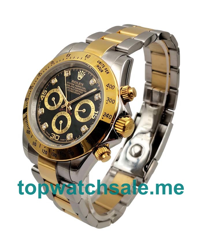 UK Black Dials Steel And Gold Rolex Daytona 116523 Replica Watches